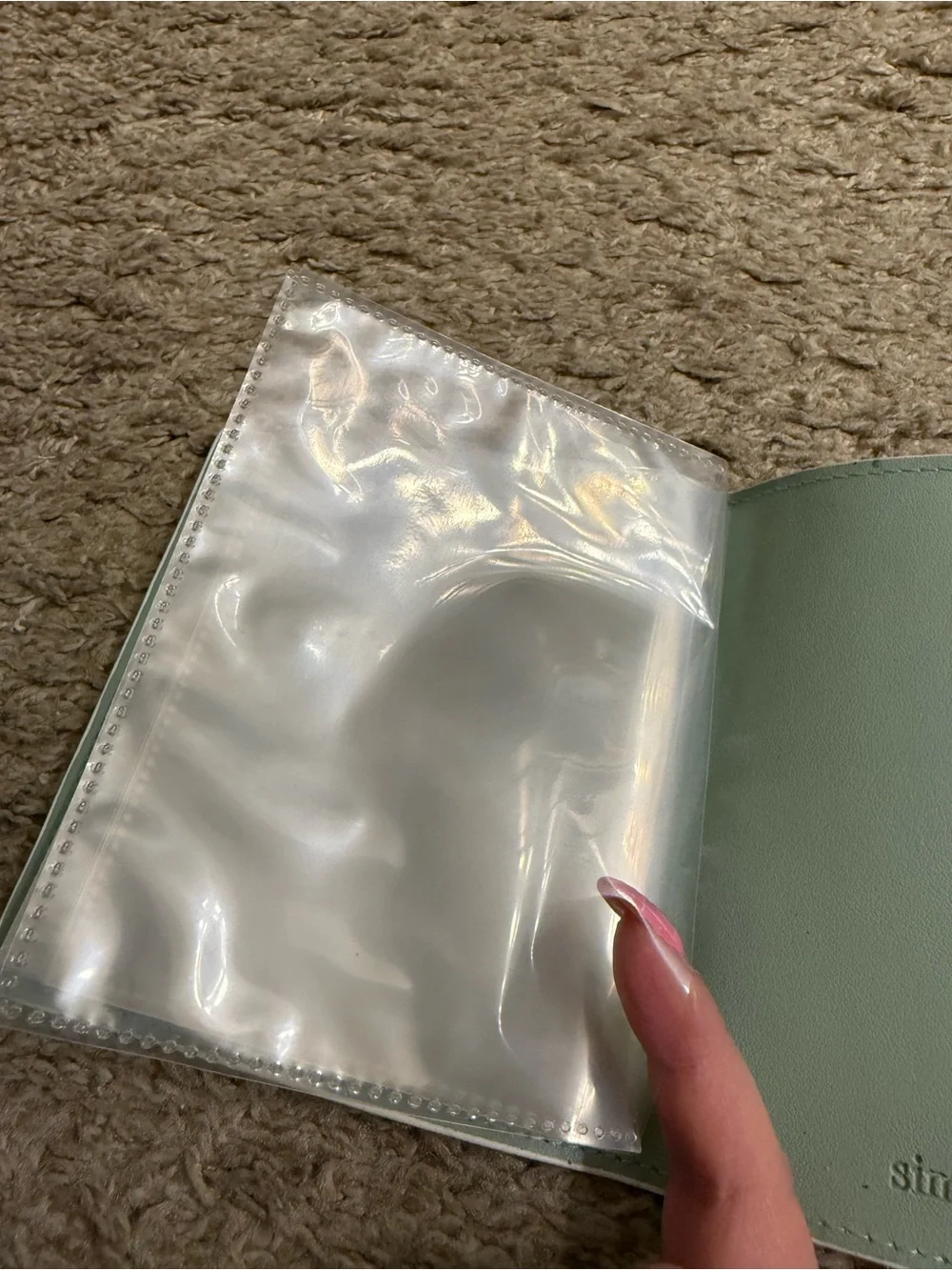 Simply Gilded White Peach Floral Scalloped Vegan Leather Mini Sticker Album